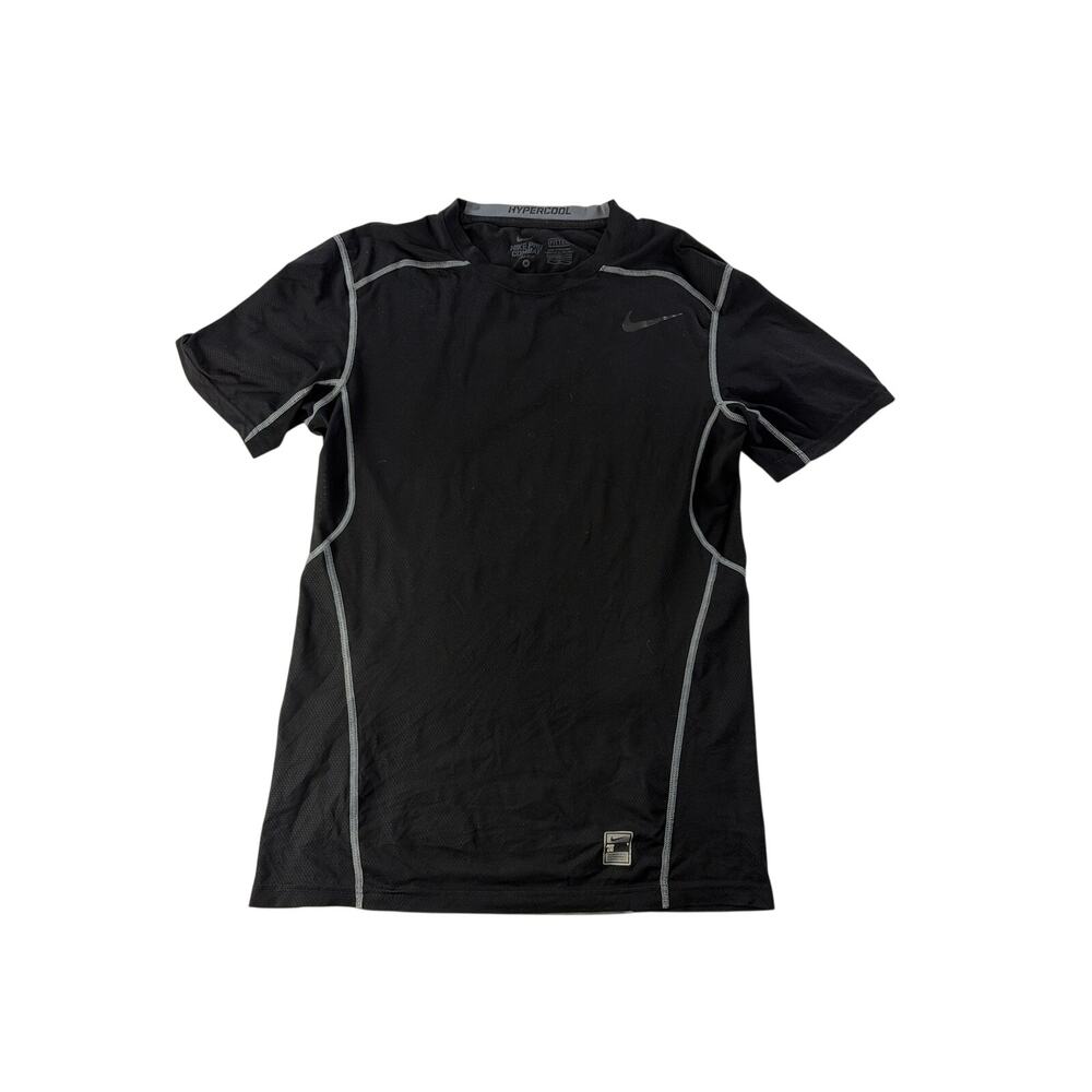Nike Pro Mens Short Sleeve Shirt Medium Hypercool Black Fitted Athletic Dri-Fit